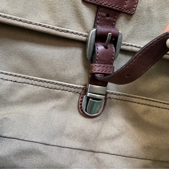 Fossil Tan and Brown Canvas Messenger Bag - Picture 3 of 11